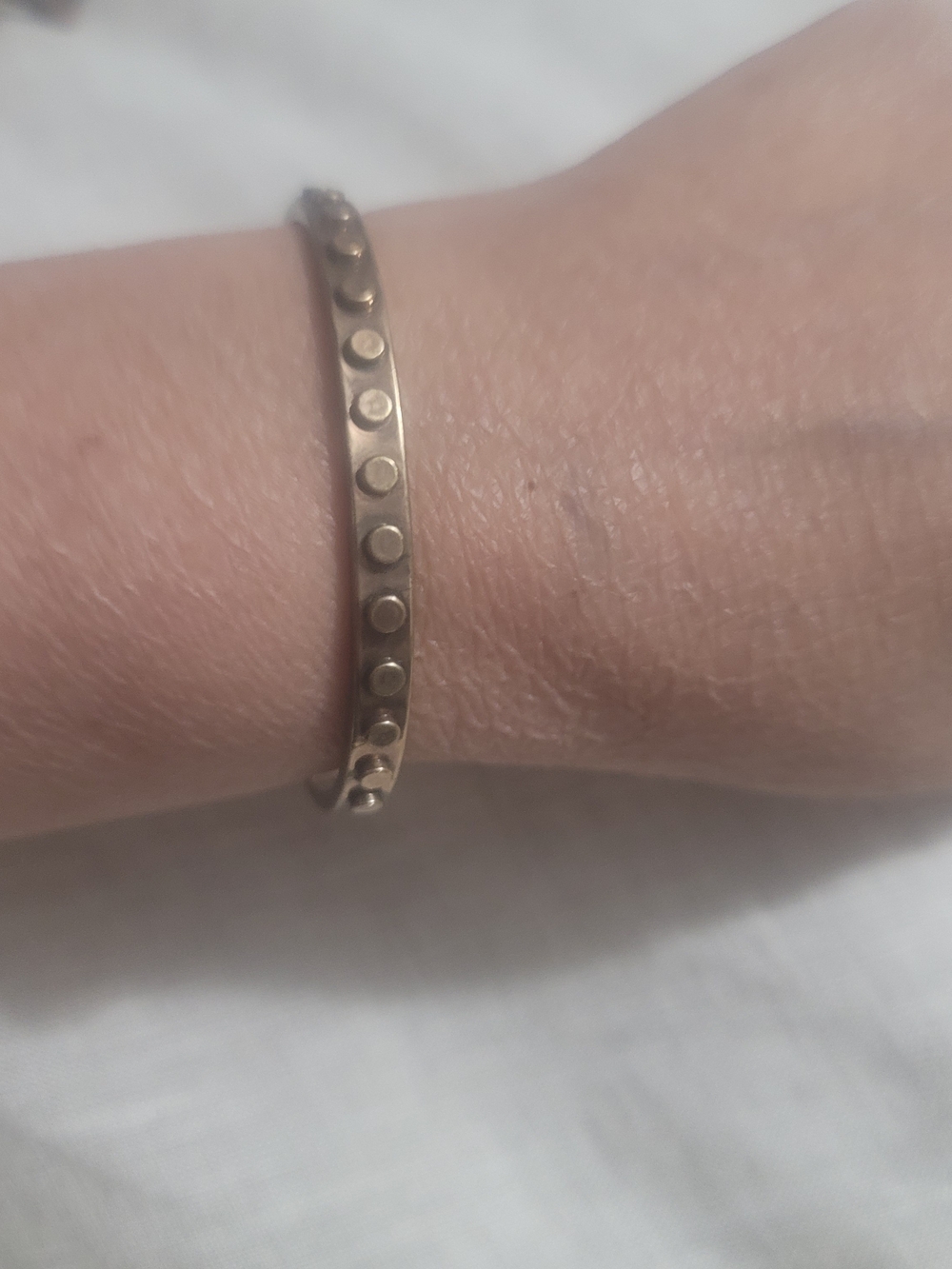 Stud-Detail Brass Women's Bangle Bracelet